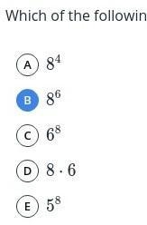 Which of the following expressions is equivalent to 8 . 8 . 8 . 8 . 8 . 8​-example-1