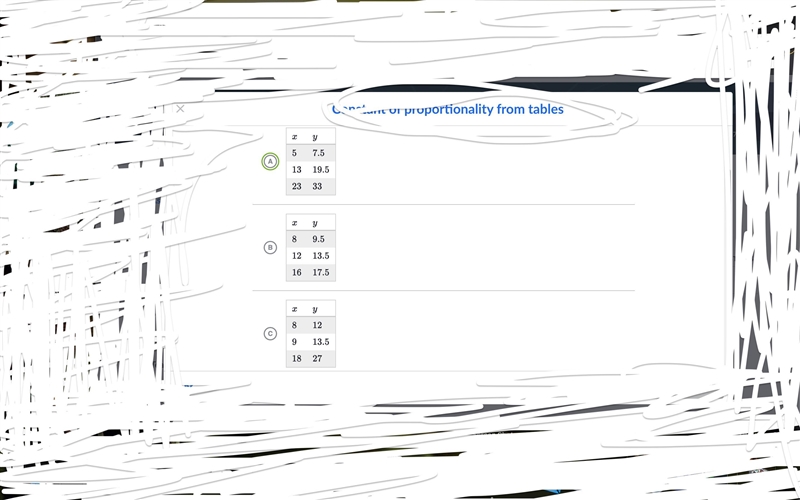 Who ever solves this is supa big brain: Which table has a constant of proportionality-example-1