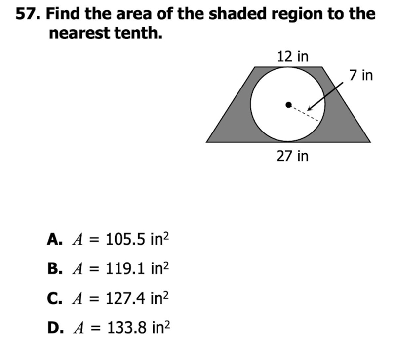 Find the area of the shaded region to the nearest tenth-example-1