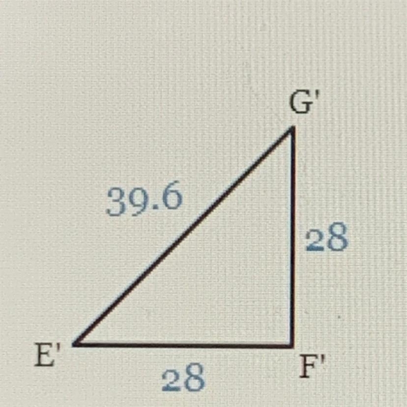 Triangle EFG is dilated by a scale factor of į to form triangle E'F'G'. What is the-example-1