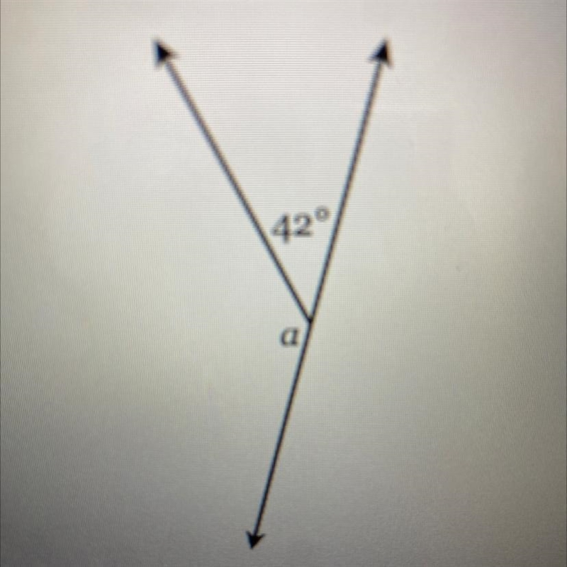 Find the measure of the missing angle . Answer: a=-example-1