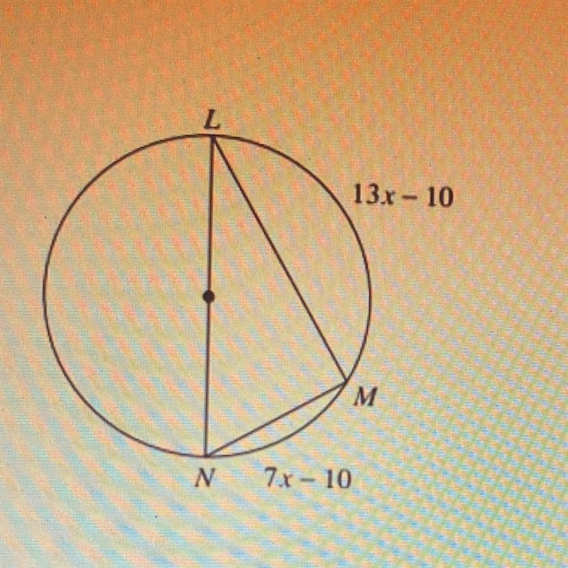 Solve for m 13x - 10 M N 7x - 10-example-1