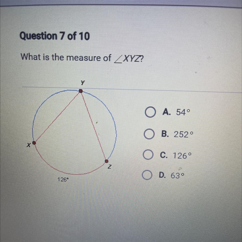 What is the measure of angle XYZ?-example-1