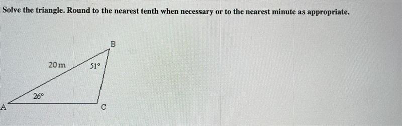 Using law of sines please show process!!!-example-1