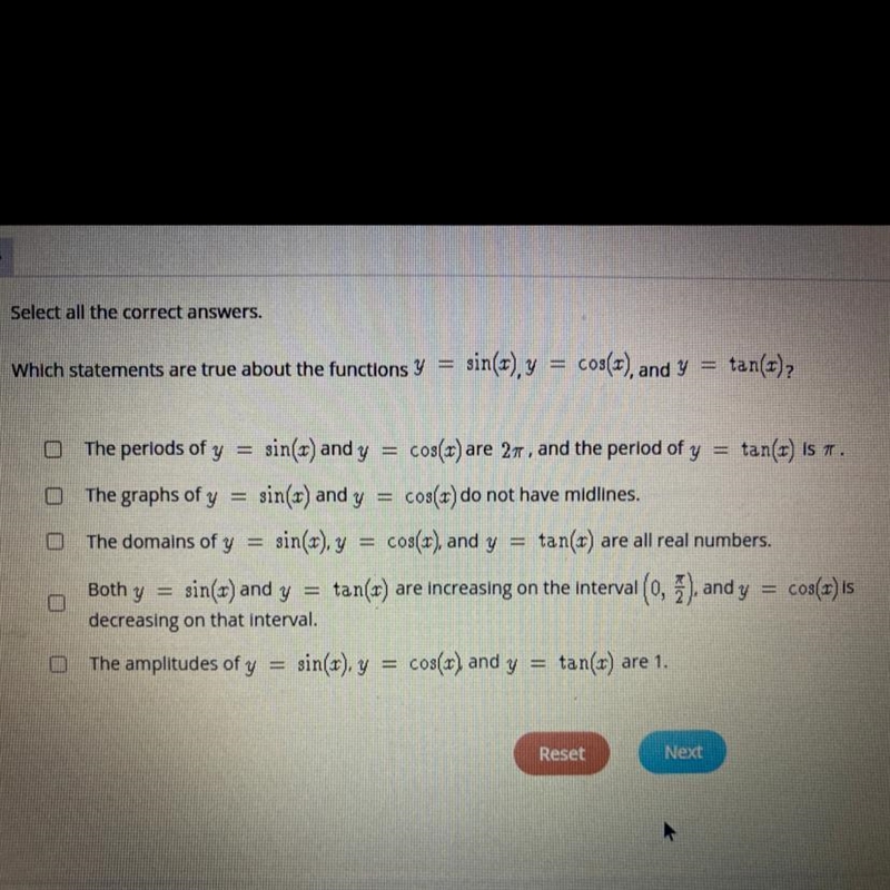 Which statements are true about the functions. Picture attached-example-1