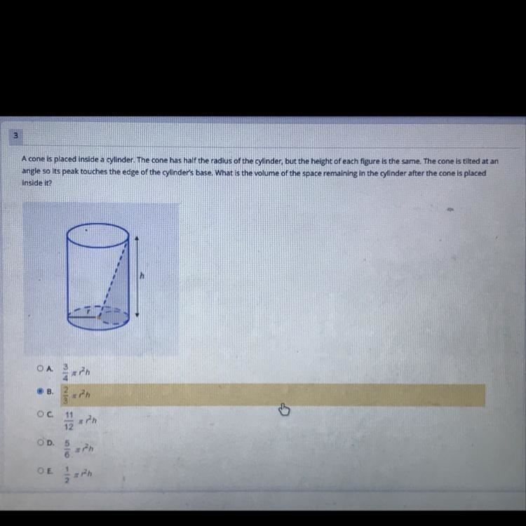 PLEASE ANSWER FAST. I HAVE BEEN SO CONFUSED!? :( A cone is placed inside A cylinder-example-1