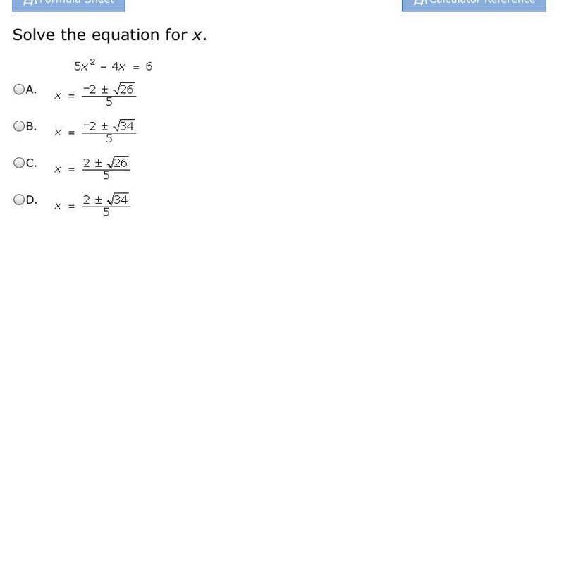 5x^2-4x=6 help!!! Thank you in advance !-example-1