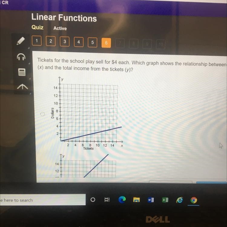 Tickets for the school play sell for $4 each. Which graph shows the relationship between-example-1