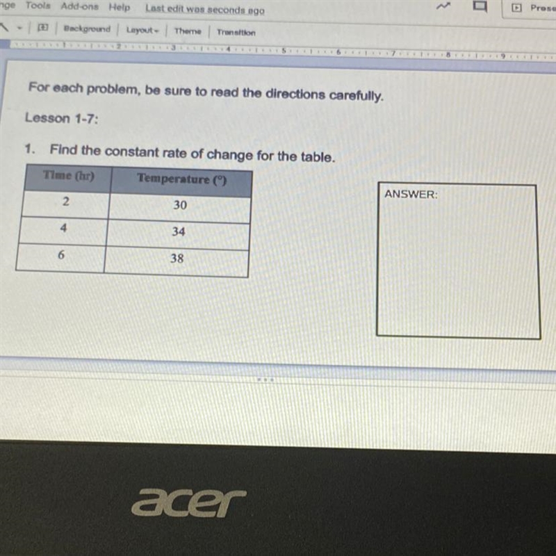 For each problem, be sure to read the directions carefully. Lesson 1-7: 1. Find the-example-1