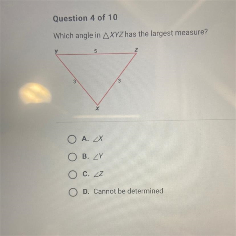 Which angle in AXYZ has the largest measure?-example-1