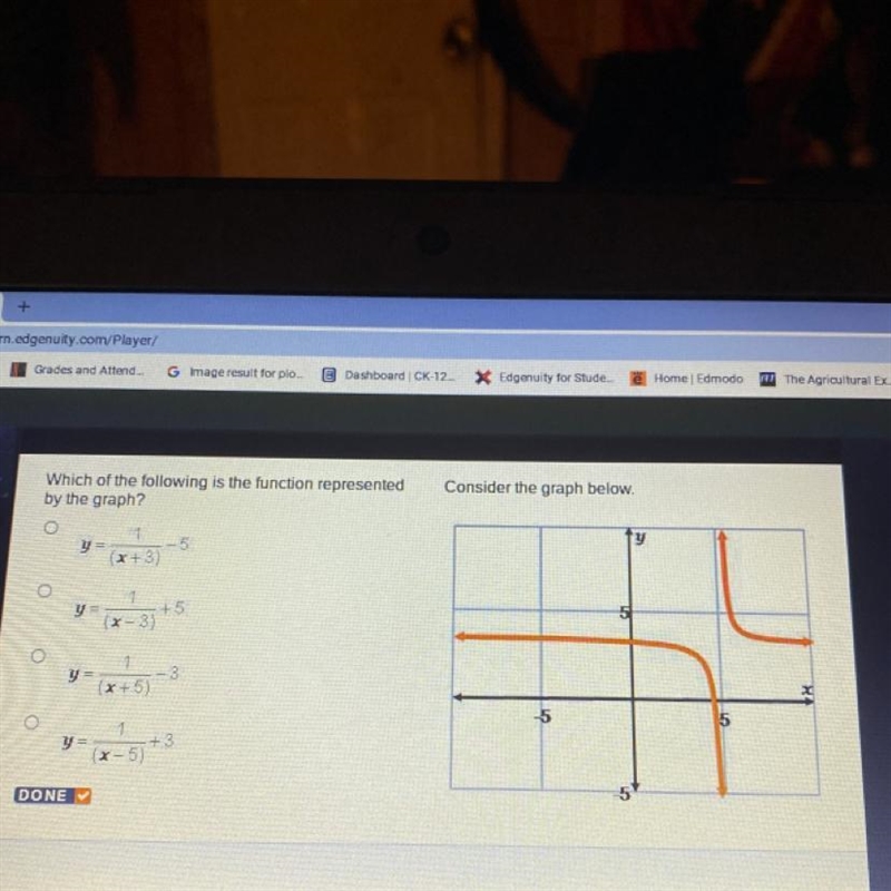 Which of the following is the function represented by the graph? Consider the graph-example-1