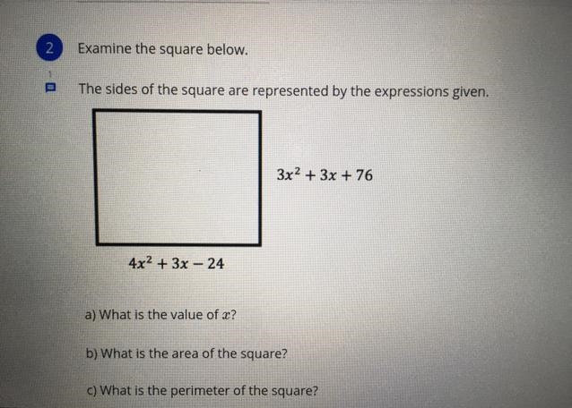 Help.What is the value of x, the perimeter and area?-example-1