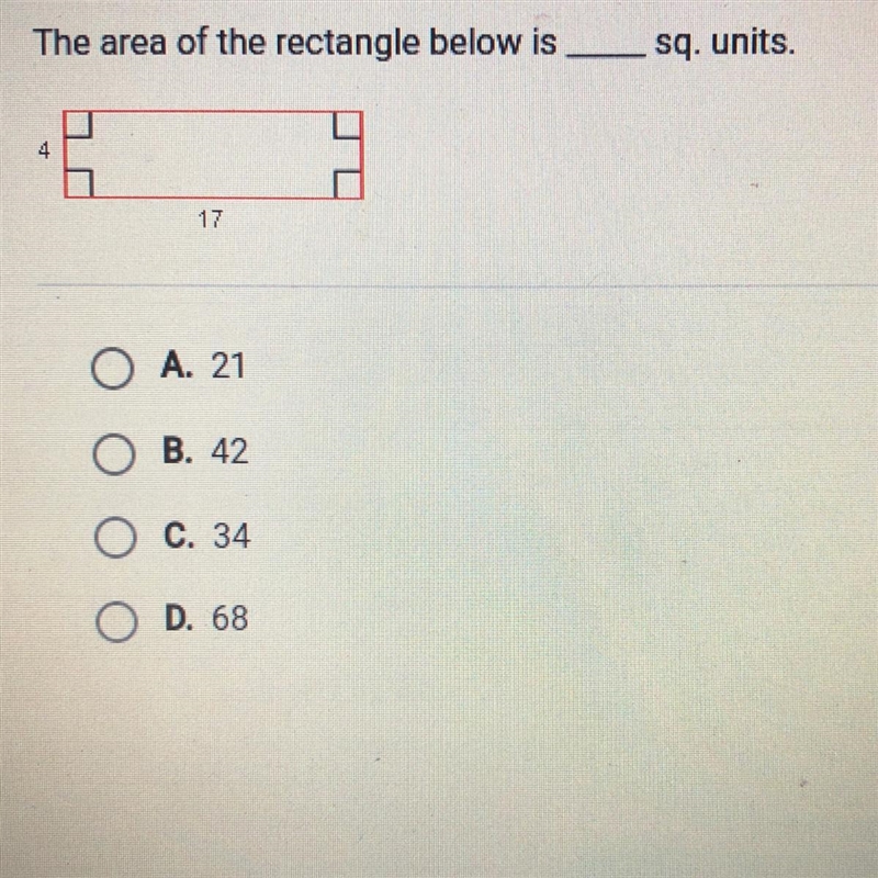 The area of the rectangle below is sq. units. Help me pls :(-example-1