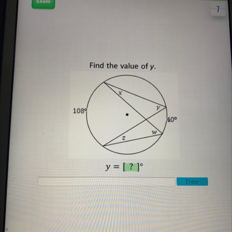 Find the value of y. 1089 400 w 2 y = ? 10-example-1