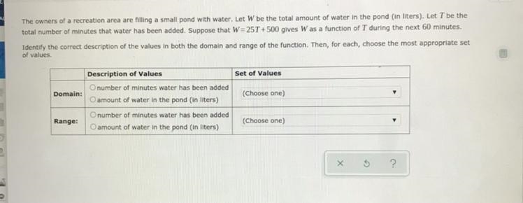 Domain answers: -The set of all real numbers from 0-60 -The set of all real numbers-example-1