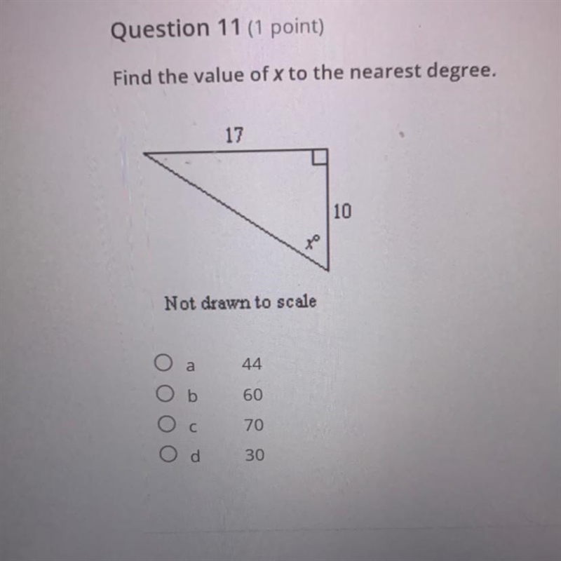 Find the value of x to the nearest degree.-example-1