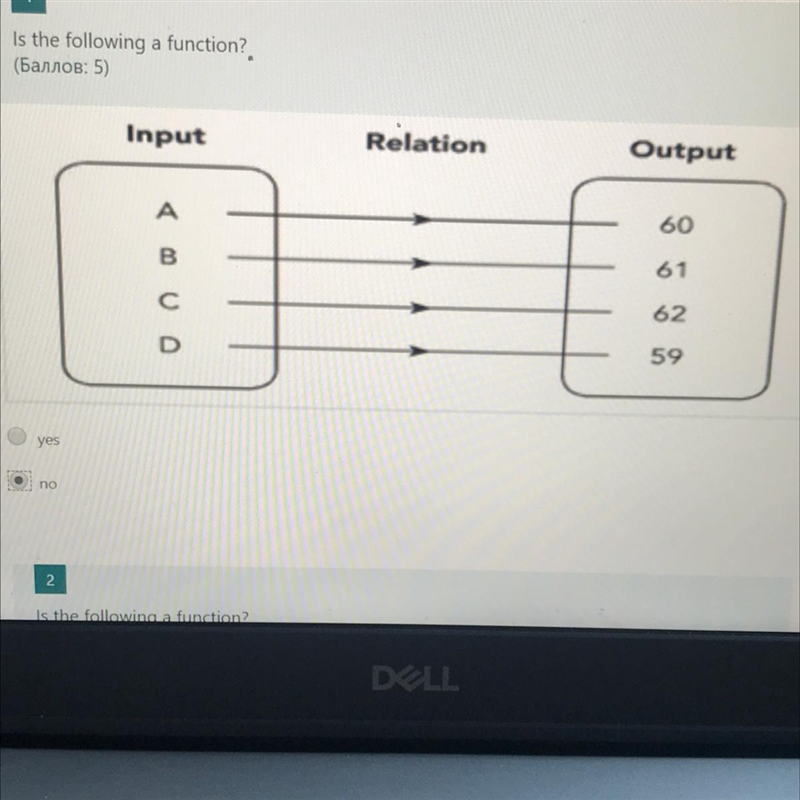 Yes or no is the following a function help!-example-1