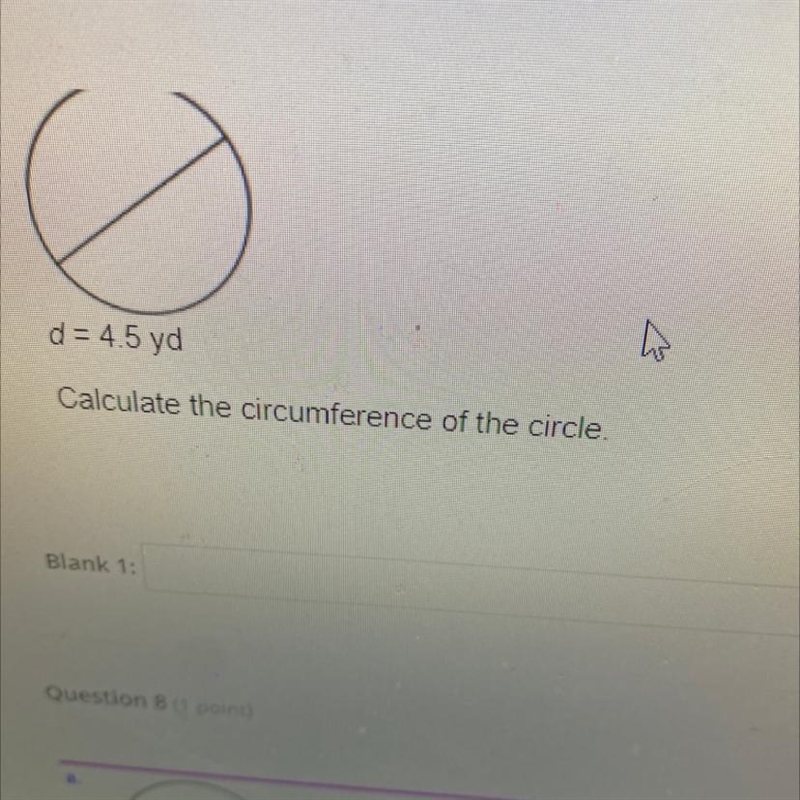 D d = 4.5 yd Calculate the circumference of the circle.-example-1