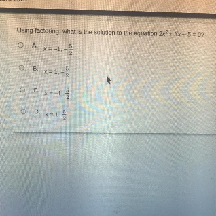 Using factoring what is the solution to the equation 2x^2+3x-5=0-example-1