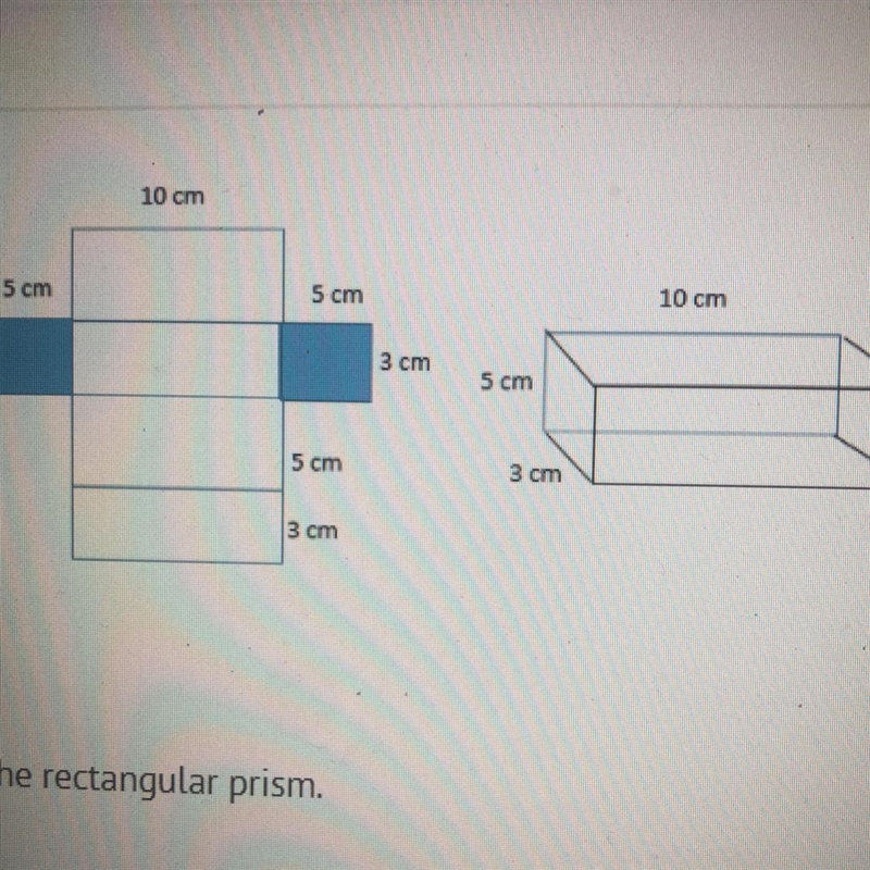 Use the net to find the surface area of the rectangular prism. A 75 cm B 120 m2 150 cm-example-1