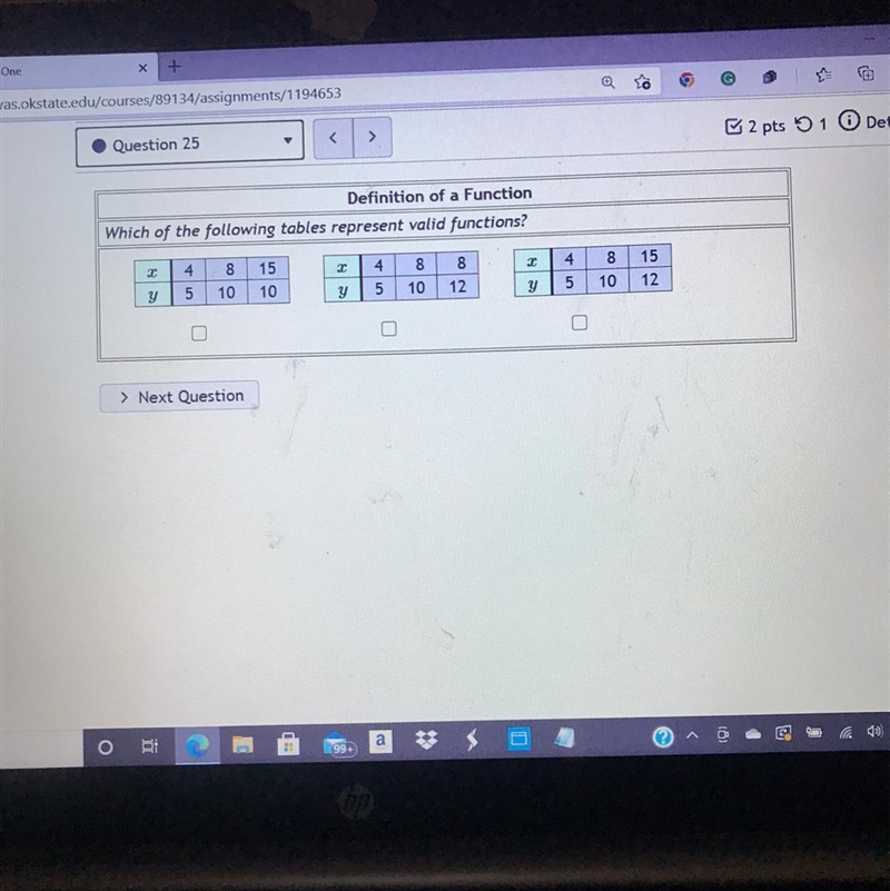 Which of the following represents a valid function-example-1