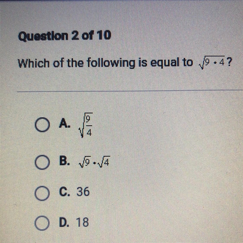 Which of the following is equal to 9•4?-example-1