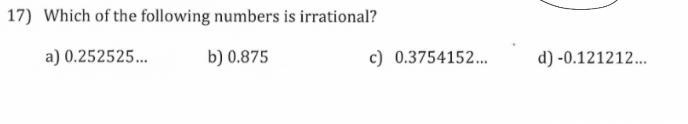 Which of the following numbers are irrational? Check screenshot.-example-1