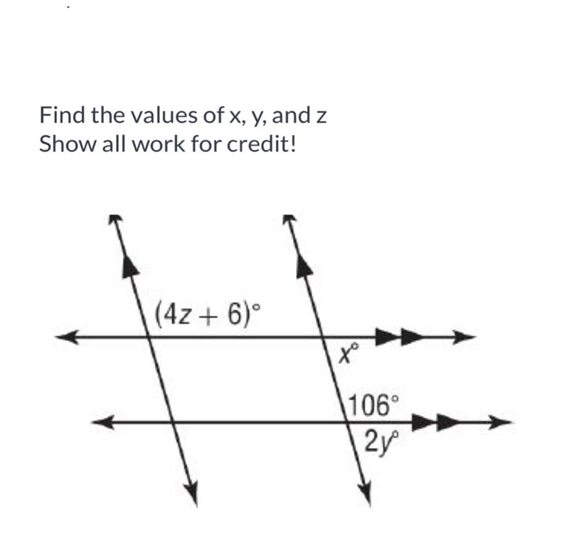 Find the values of x,y and z-example-1