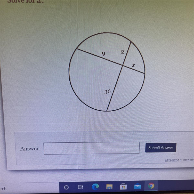 Solve for X. X-9 2/36-example-1