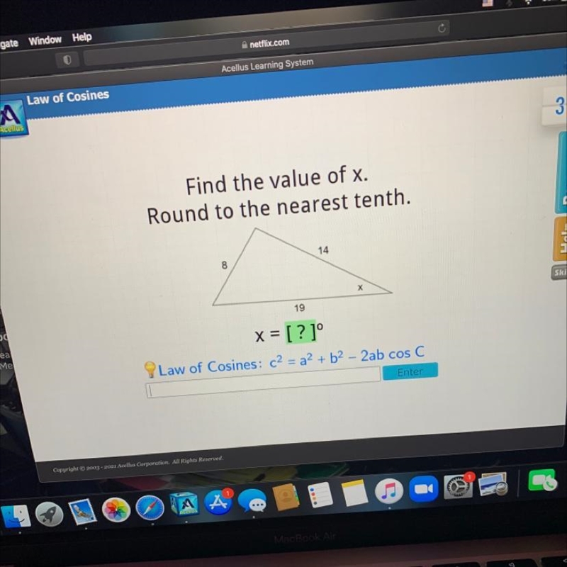 Find the value of X round to the nearest 10th￼-example-1