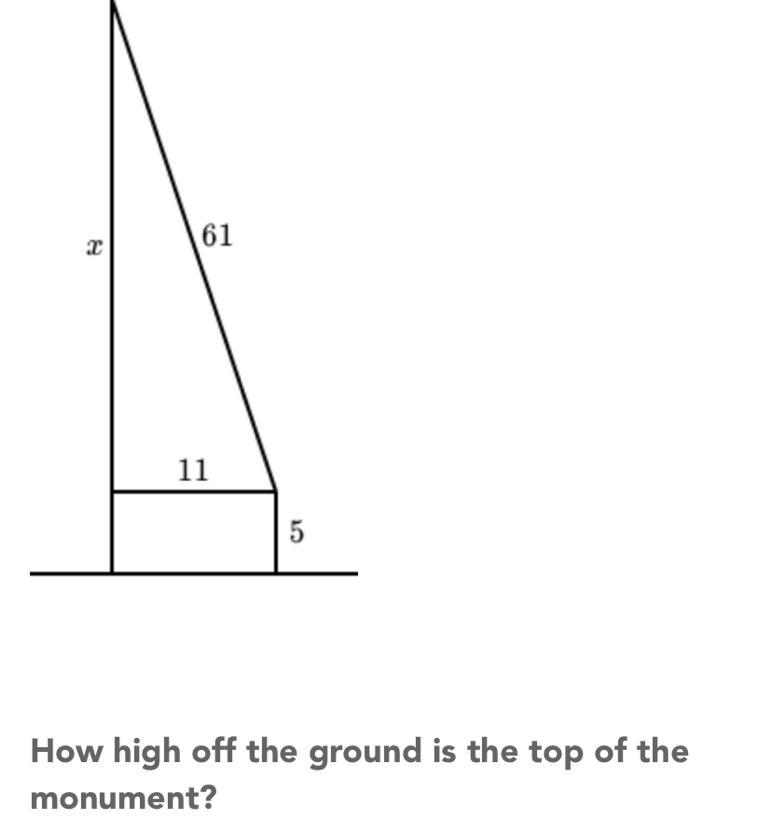 A Monument in the shape of a right triangle sits on a rectangular pedestal that is-example-1