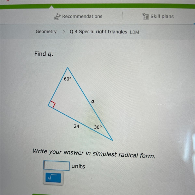 Special right triangle!-example-1