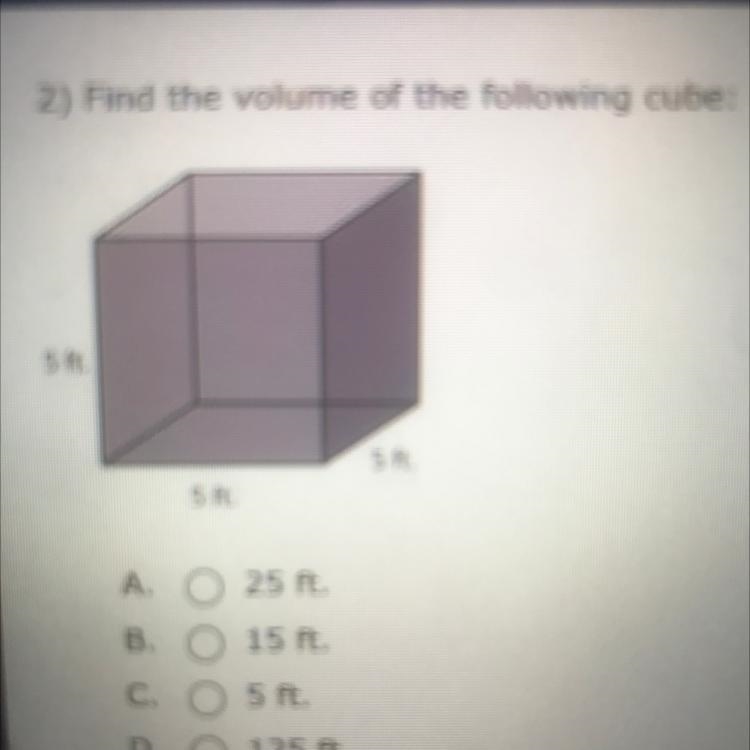 Find the volume of the following cube-example-1