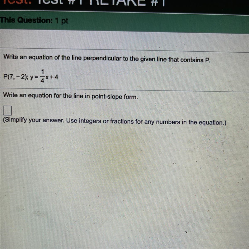 P(7, - 2); y= 7x+4= 4 PLEASE HELP-example-1