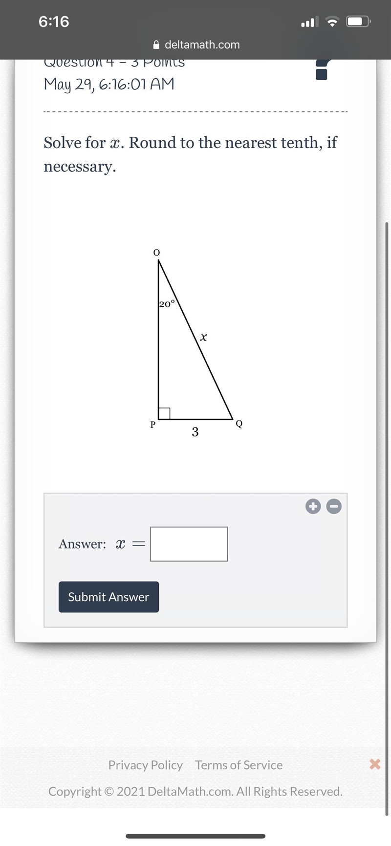 Solve for x Round to the nearest tenth, if necessary.-example-1