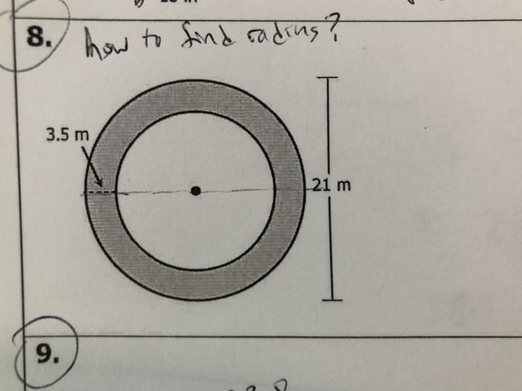 How can I find the radius of this circle? I need to find area of the shaded region-example-1