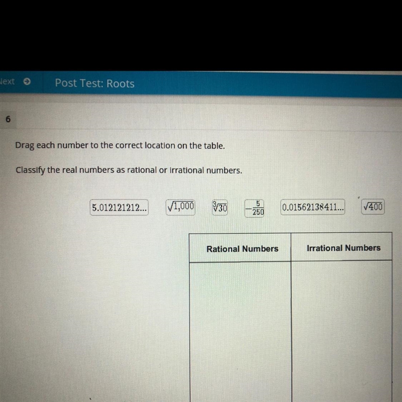 Classify the real numbers as rational or irritational numbers-example-1