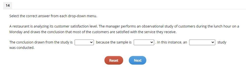 1st drop down answers are 1. NOT VALID 2. VALID 2nd drop down answers are 1. BIASED-example-1