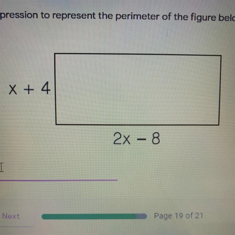 Write an expression to represent the perimeter of the figure below-example-1