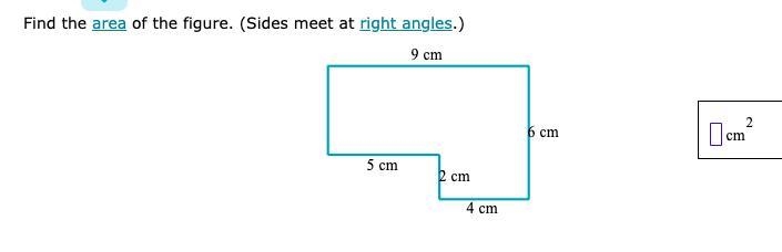 Find the area of the figure. (Sides meet at right angles.) pls help i suck at math-example-1