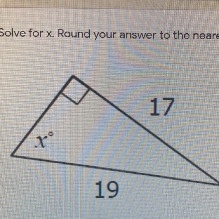 Solve for x. Round your answer to the nearest tenth-example-1