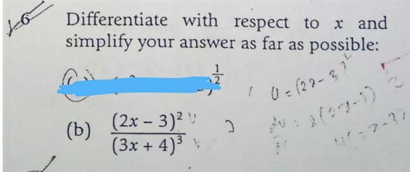 Hi, could someone help me differentiate Q6 b with the use if ln​-example-1