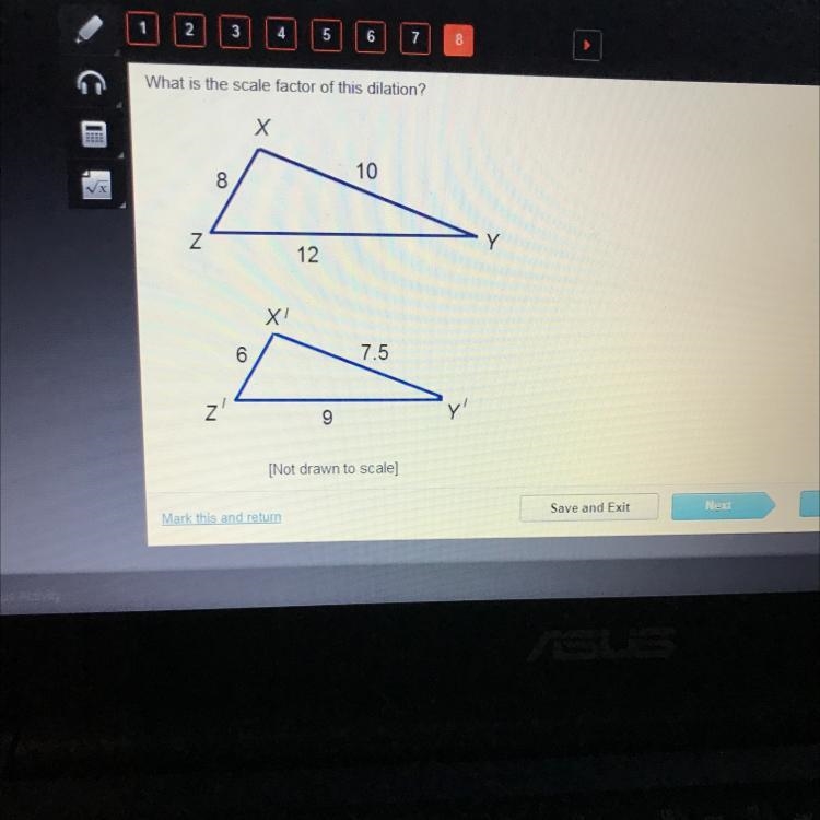 What is the scale factor of this dilation?-example-1