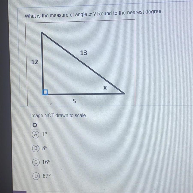 What is the measure of angle x round the nearest degree-example-1