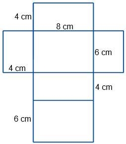 The net of a rectangular prism is shown below. What is the total surface area of the-example-1