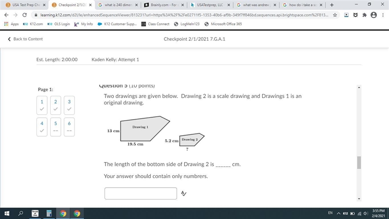 Two drawings are given below. Drawing 2 is a scale drawing and Drawings 1 is an original-example-1