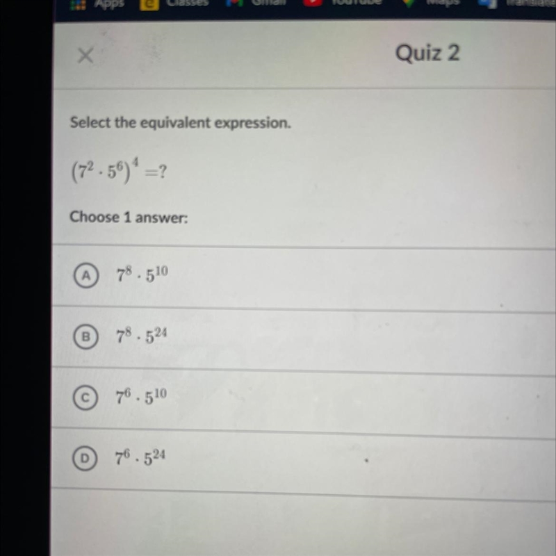 Select the equivalent expression (7^2 x 5^6)^4-example-1