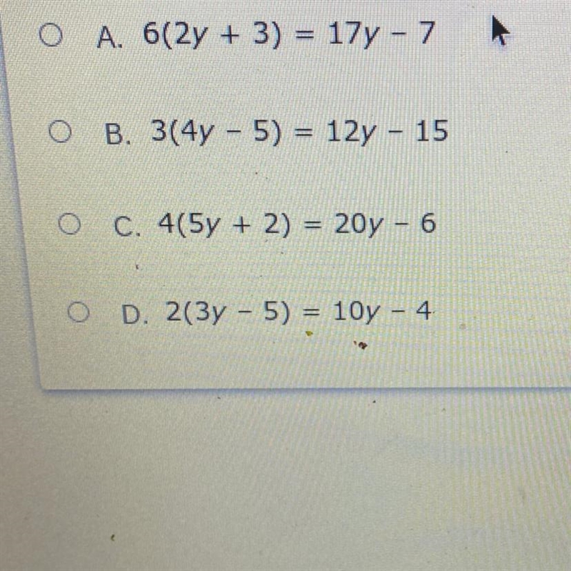 Which equation has infinitely many solutions?-example-1