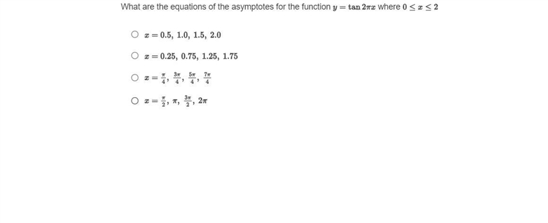 What are the equations of the asymptotes for the functiony=tan2pix where 0-example-1