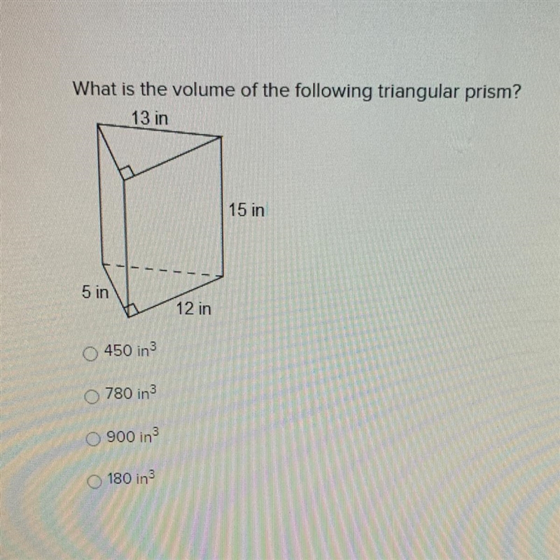 What is the volume of the following triangular prism?-example-1